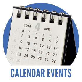 Calendar Events, image of a paper calendar month (showing April 2018 in the photo)