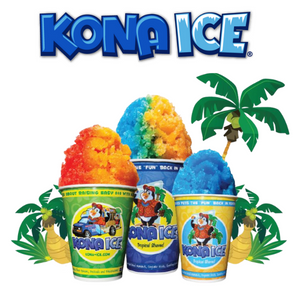 Kona Ice. palm trees with shaved ice in cups