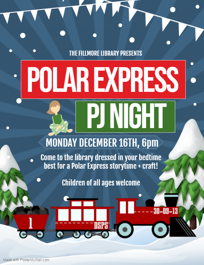 Polar Express PJ Night flier. Details in calendar post. in ca