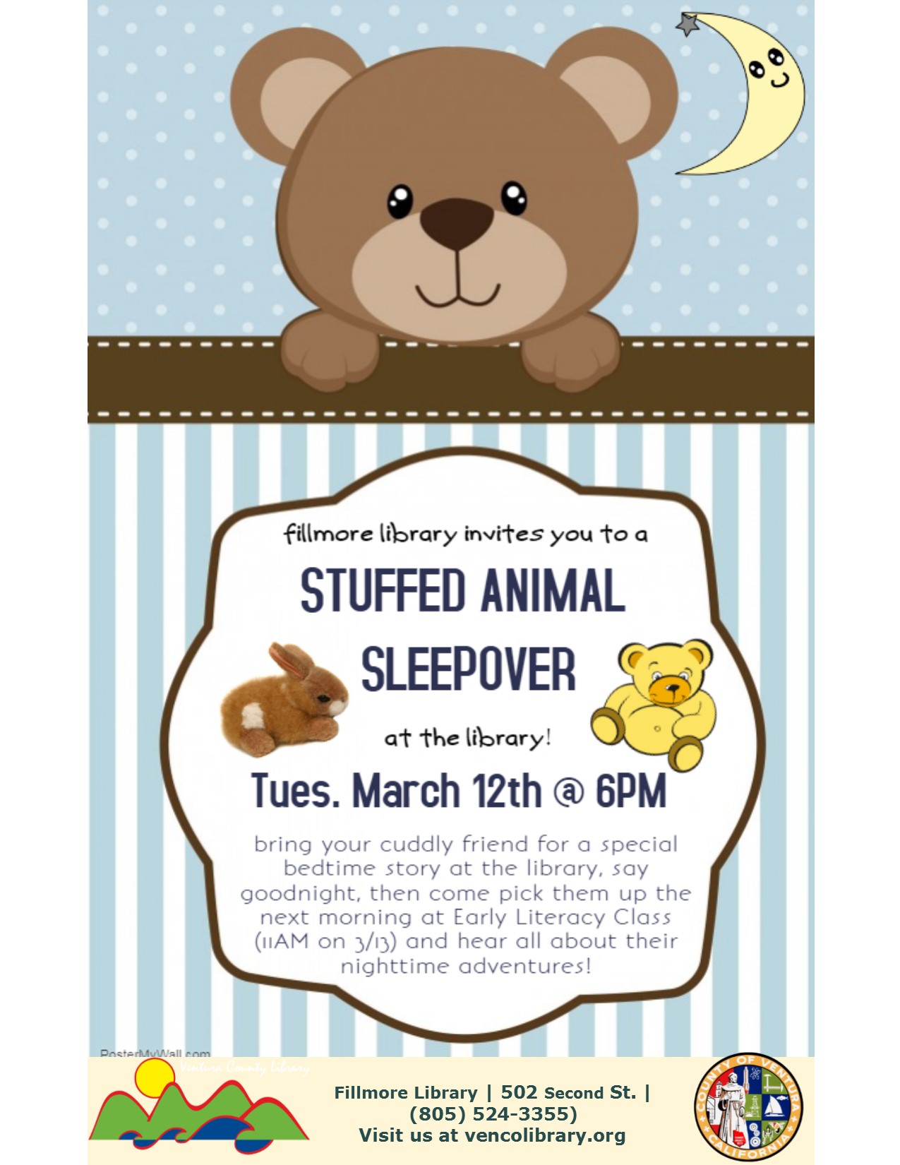 Event flyer with teddy bear image