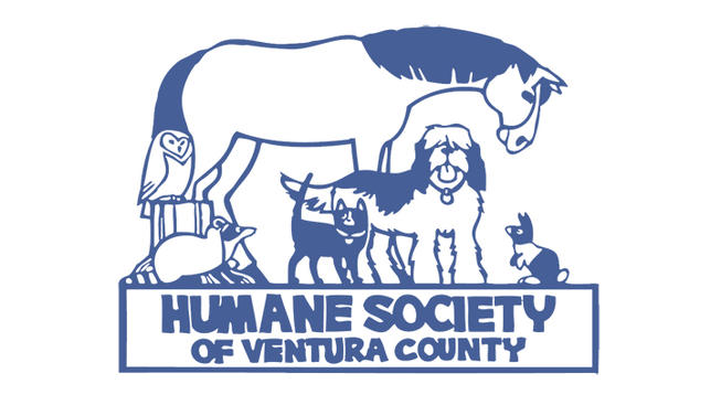 logo for the Humane Society of Ventura County. Shows a horse, dog, cat, raccoon, owl, and rabbit