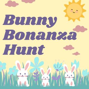 Cartoon bunnies on a sunny background