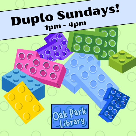 Graphic of different colored Duplo Blocks - Duplo Sundays 