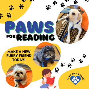 Pictures of dogs laying down Paws for Reading