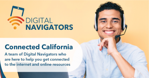 Image - Logo - Homeslide - Digital Navigators - Person smiling with headset ready to help!
