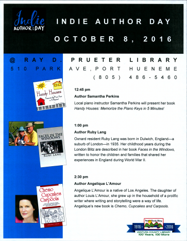 Indie Authors at Prueter Library Oct 8 