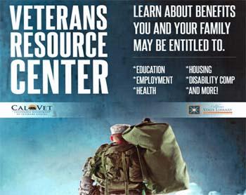 Flyer for Veterans Resource Center, info below.