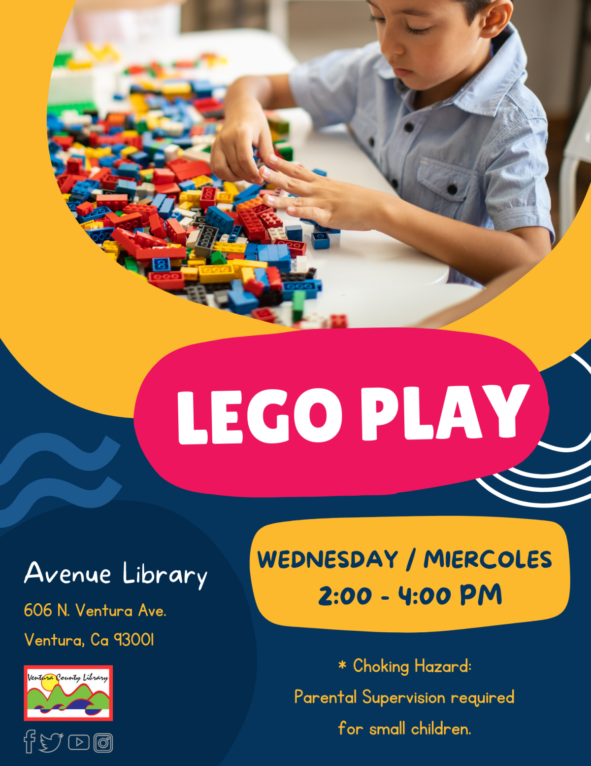 Child playing with LEGOs.