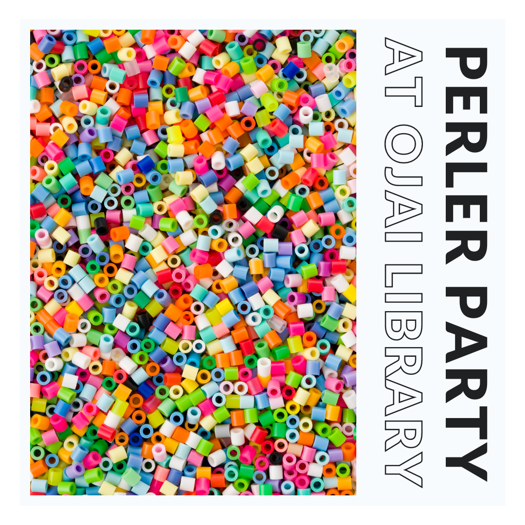 Perler Party at Ojai Library. Huge pile of colorful perler beads.