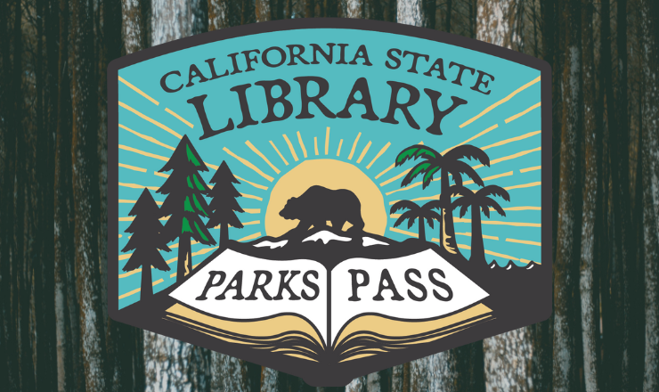 California State Parks Pass Badge trees in background