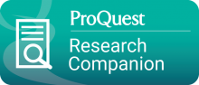 Logo  - eLibrary - ProQuest - ProQuest Research Companion green button and a magnifying glass