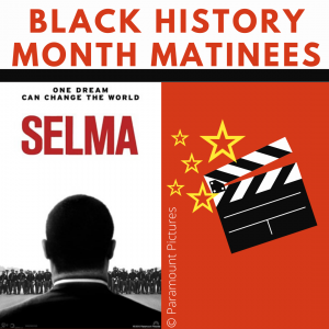 Movie poster for Selma - shows the back profile of Martin Luther King Jr
