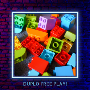 pile of Duplo building blocks with title of activity