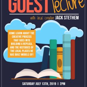 Flyer for Jack Stethem lecturer and local creative