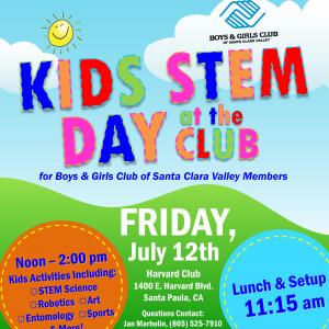 Colorful Kids STEM Day flyer