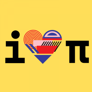 image says i love pi, with love represented as a heart 